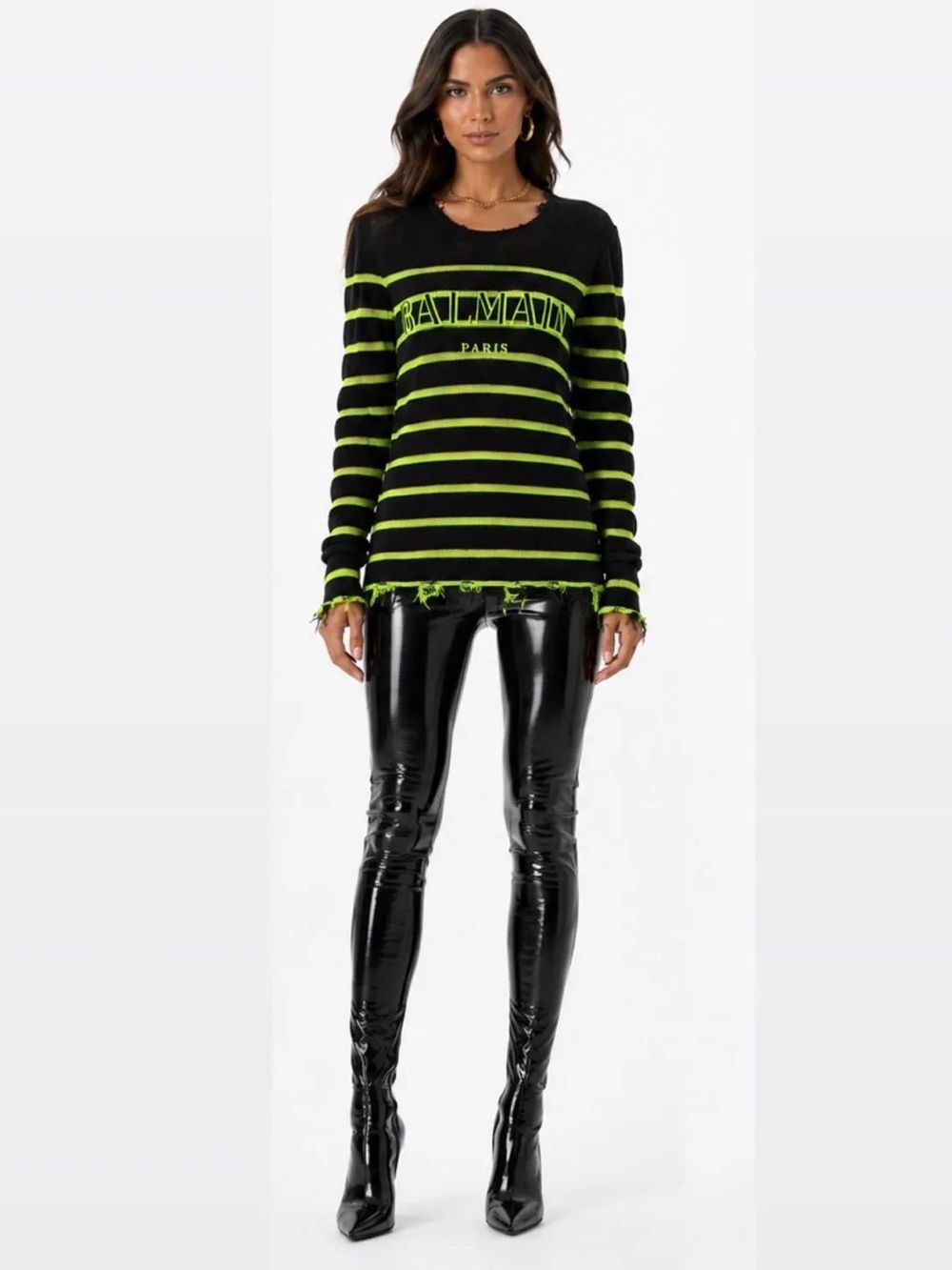 Balmain logo printed knit sweater